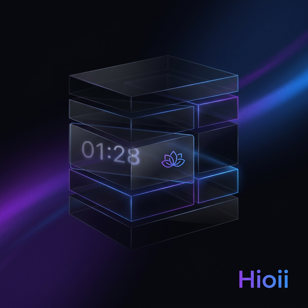 Hioii primary logo on dark background