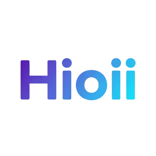 Hioii gradient wordmark with transparent background