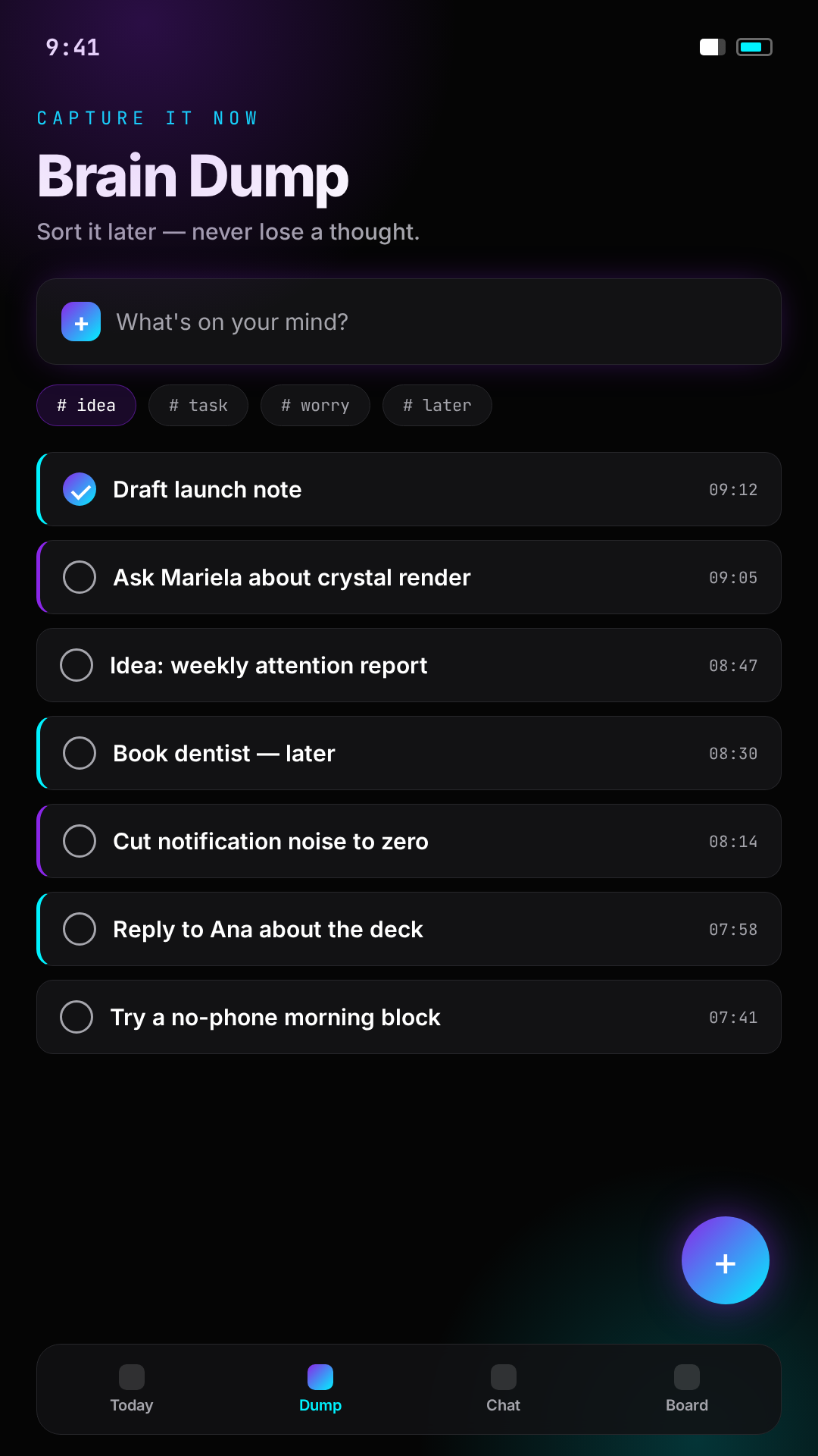 Hioii Play screenshot in English — Brain Dump